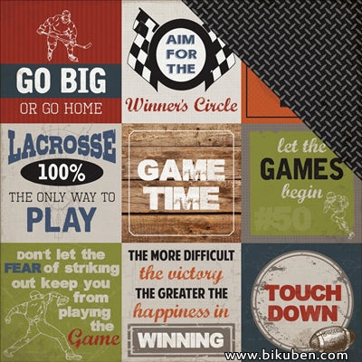Carta Bella - Work Hard Play Hard - Sports Cards 12x12"