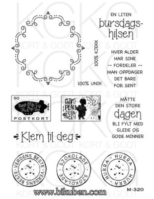 Kort & Godt - Clearstamps  Medium Plate - Klem til deg