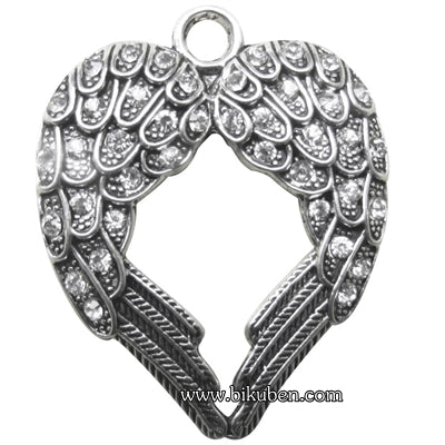 FabScraps - Silver Embellishment - Heart Wings 