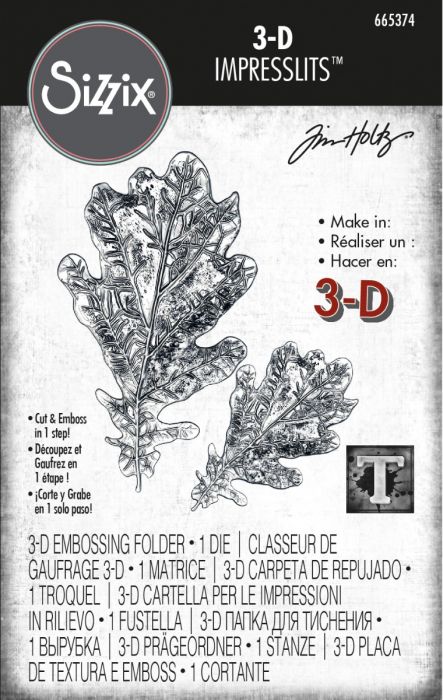 Tim Holtz - 3 D Impresslits Embossing Folder - Oak Leaf
