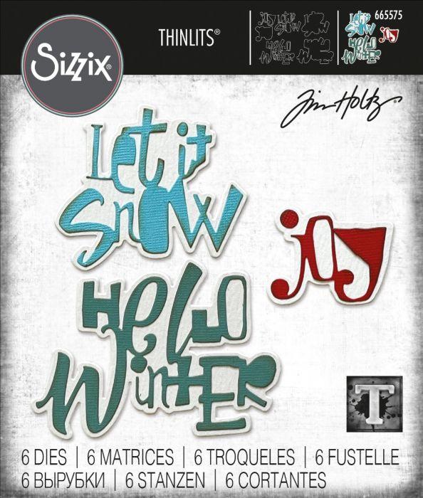 Sizzix - Tim Holtz Alterations - Thinlits - Festive Words