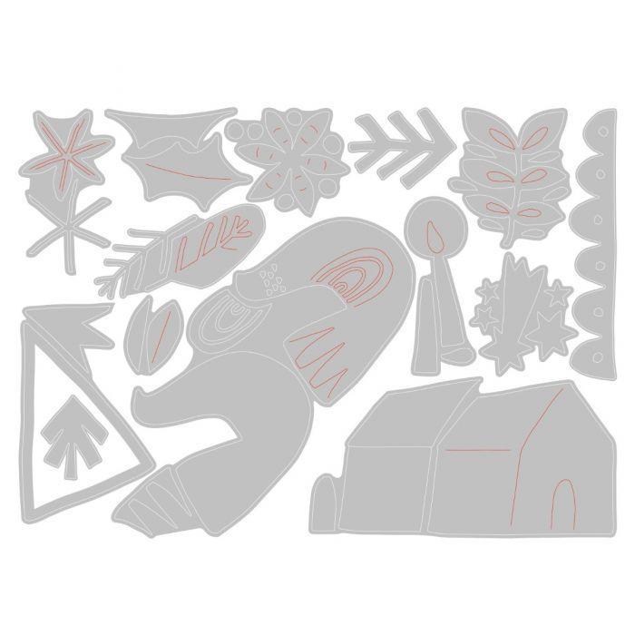 Sizzix - Tim Holtz Alterations - Thinlits - Funky Nordic