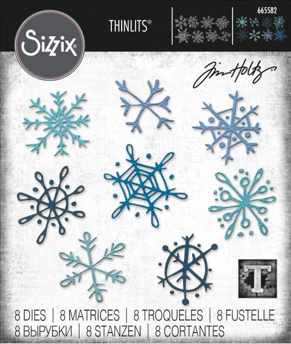 Sizzix - Tim Holtz Alterations - Thinlits - Scribbly Snowflakes