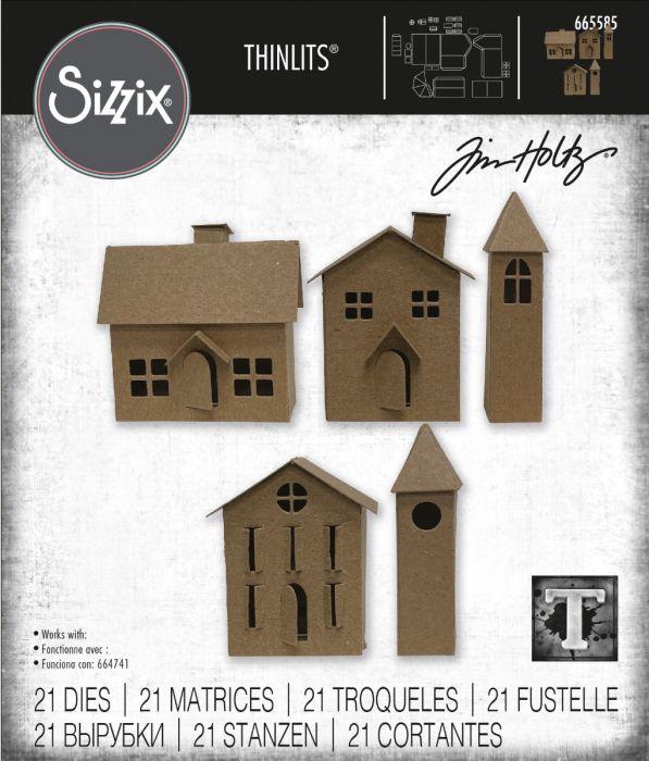 Sizzix - Tim Holtz Alterations - Thinlits - Tiny Paper Village 2