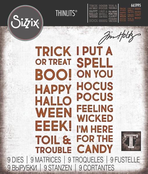 Sizzix - Tim Holtz  - Thinlits - Bold Text Halloween