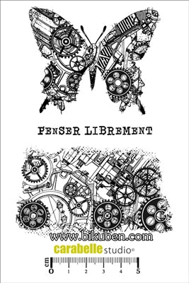 Carabelle - Cling Stamps A6 - Papillion Steampunk