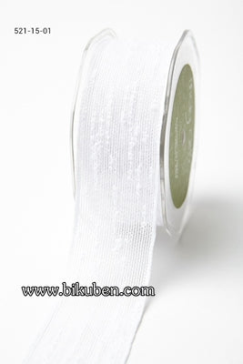 May Arts - Frayed Thread Ribbon - White - METERSVIS
