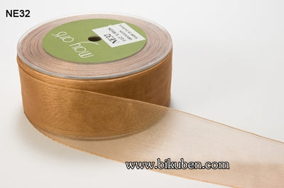 May Arts - Sheer Ribbon with Nylon Edge - Antique Gold METERSVIS