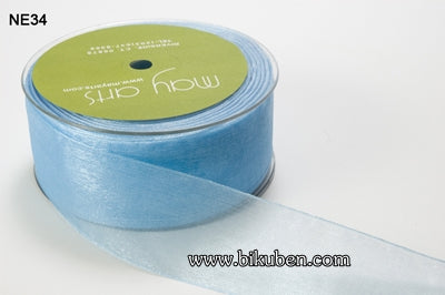 May Arts - Sheer Ribbon with Nylon Edge - Light Blue - METERSVIS