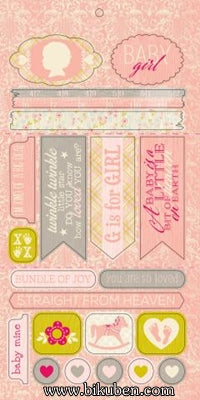 Authentique - Cuddle Girl - Components Accent Stickers 6x12"