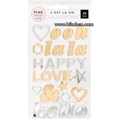 Pink Paislee - C'est La Vie - Mirror Stickers