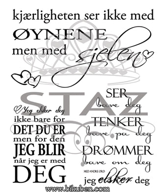 Staz - Clearstamp Stempelsett - Kjærlighetens Sjel