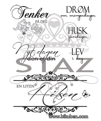 Staz - Clearstamp Stempelsett - En liten hilsen