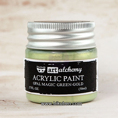 Prima - Art Alchemy by Finnabair - Acrylic Paints - Opal Magic - Green-Gold