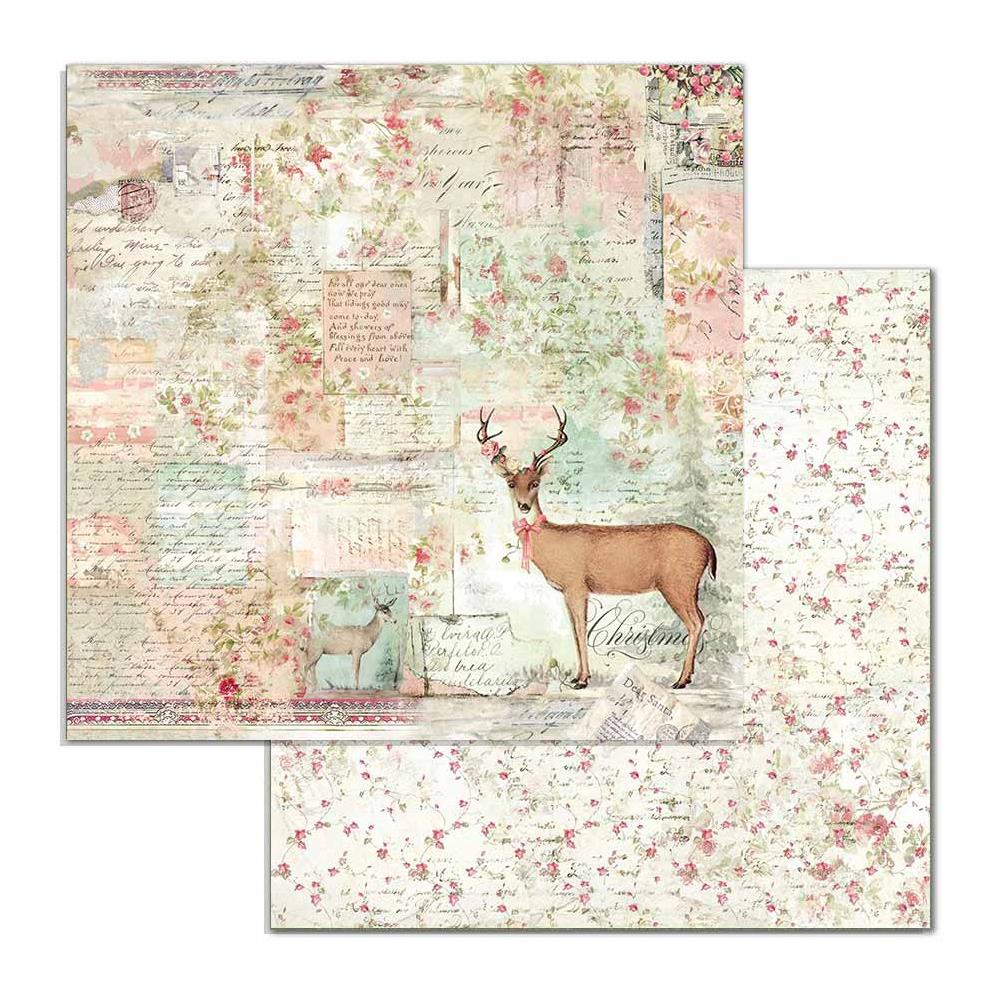 Stamperia - Pink Christmas  -  Deer    12 x 12"