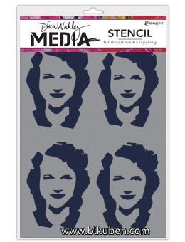 Dina Wakley Media - Stencils - Four Women
