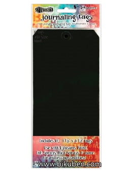Dylusions - Mixed Media - Journaling Tags #10 - Black