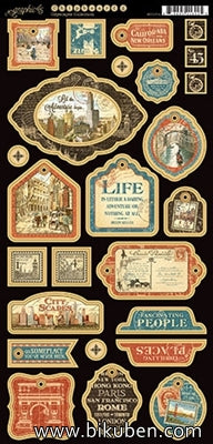 Graphic45 - Cityscapes - Decorative Chipboard