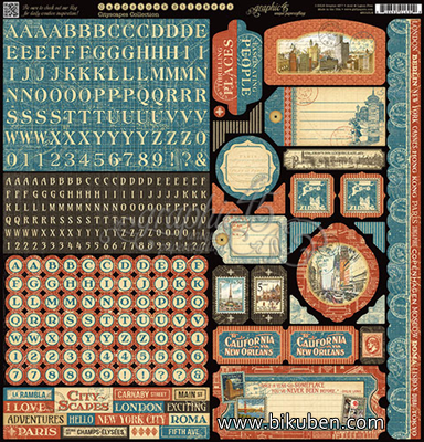 Graphic45 - Cityscapes - Sticker Sheet 12x12"