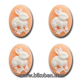 Maya Road - Resin Cameo Bunnies - Pink