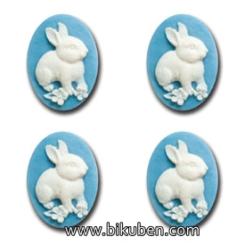 Maya Road - Resin Cameo Bunnies - Sky Blue