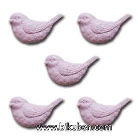 Maya Road  - Resin Charms - Nesting Birds - Porcelain Pink