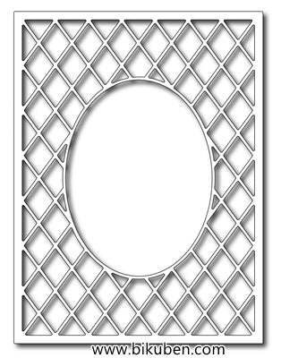 Frantic Stamper - Lattice Oval Frame Card Panel - Dies