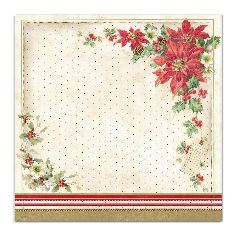 Stamperia - Classic Christmas  -  Poinsettia    12 x 12"