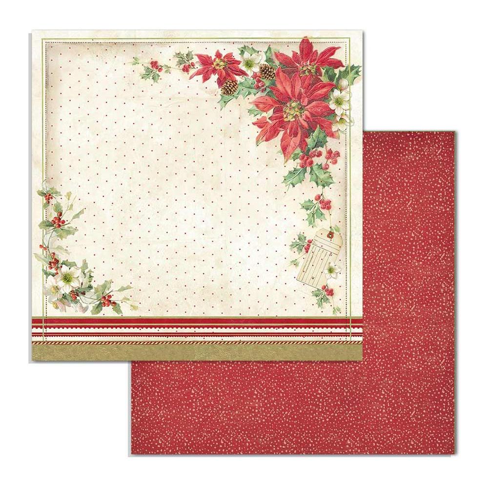 Stamperia - Classic Christmas  -  Poinsettia    12 x 12"