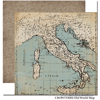 Carta Bella - Old World Travel - Old World Map 12x12"