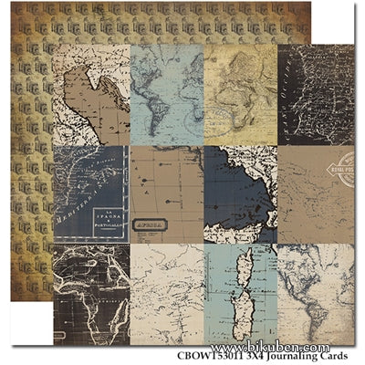 Carta Bella - Old World Travel - 3x4" Journaling Cards 12x12"