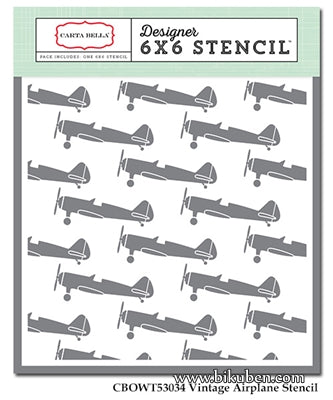 Carta Bella - Old World Travel - Vintage Airplane - Stencil