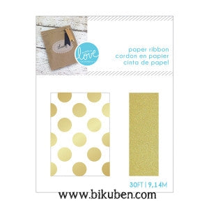 Momenta - Paper Ribbon - Gold Dot / Gold Glitter
