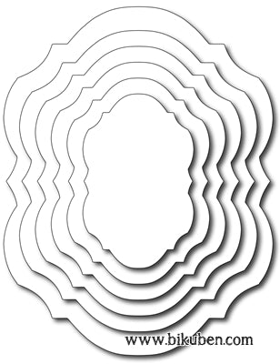 Frantic Stamper - In-Betweens - Bracket Coved Labels - Dies