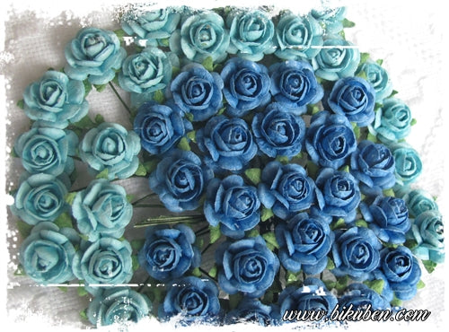 Papirdesign - Roser - Mellomblå - 1,2cm