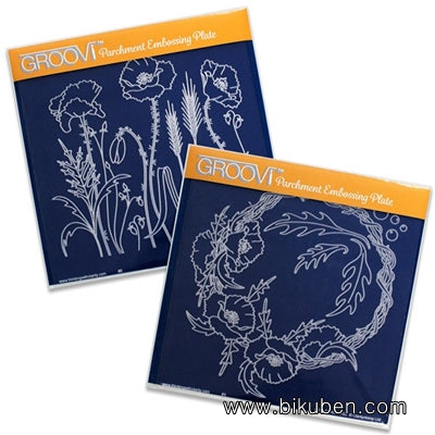 Claritystamp - Poppy Fields & Poppy Wreath Groovi Plates