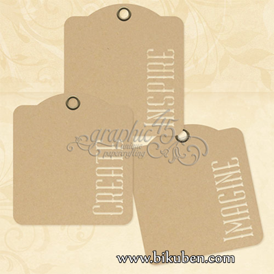 Graphic45 - Tag - Inspire, Create, Imagine - Kraft
