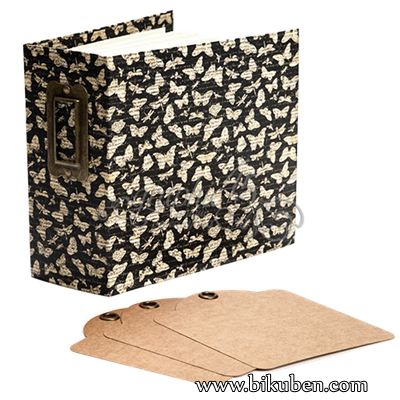 Graphic45 - Square Tag & Pocket Album - Black Butterfly