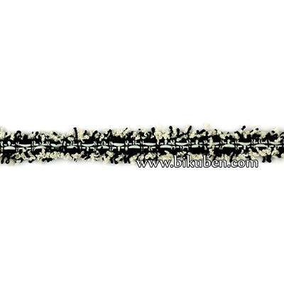 Belagio - Dual Edge Tattered Demin Trim - Black - METERSVIS