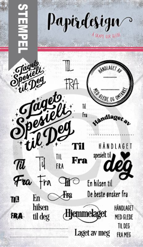 Papirdesign - Clearstamps - Laget av meg