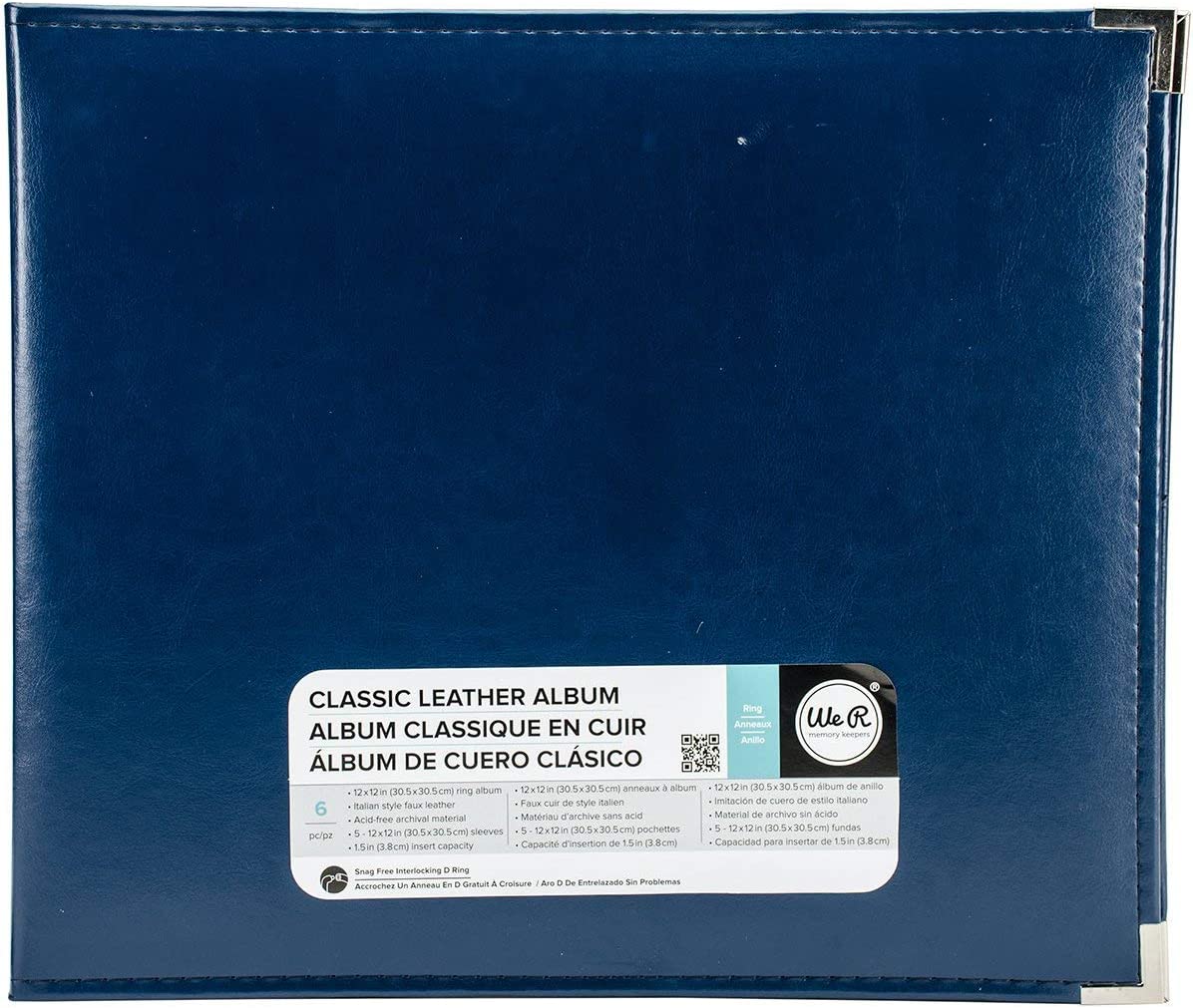 We R Memory Keepers - Classic Leather 12x12" Ring Album - Cobalt