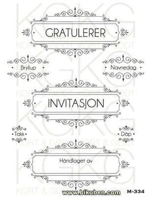 Kort & Godt - Clearstamps  Medium Plate - Invitasjon m/ramme