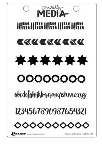 Ranger - Dina Wakley - Media Stamps - Assorted Borders