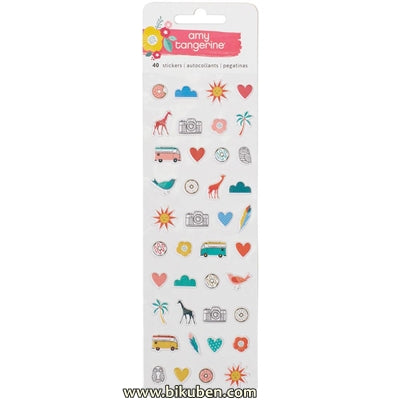 American Crafts - Oh Happy Life - Puffy - Mini Icon Stickers