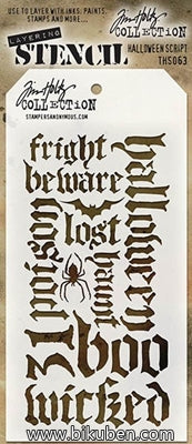 Tim Holtz - Stencil - Halloween Script
