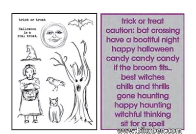 Dina Wakley Media - Stamp & Stencil Set - Scribbley Trick and Treat
