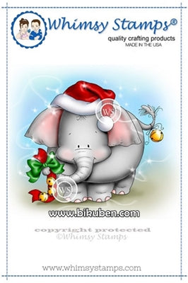 Whimsy Stamps - Cling Mount - Jingle Bells Two - Elephant
