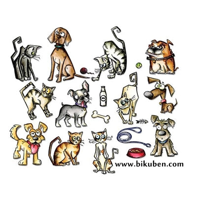 Sizzix - Tim Holtz Alterations - Thinlits - Mini Crazy Cats & Dogs