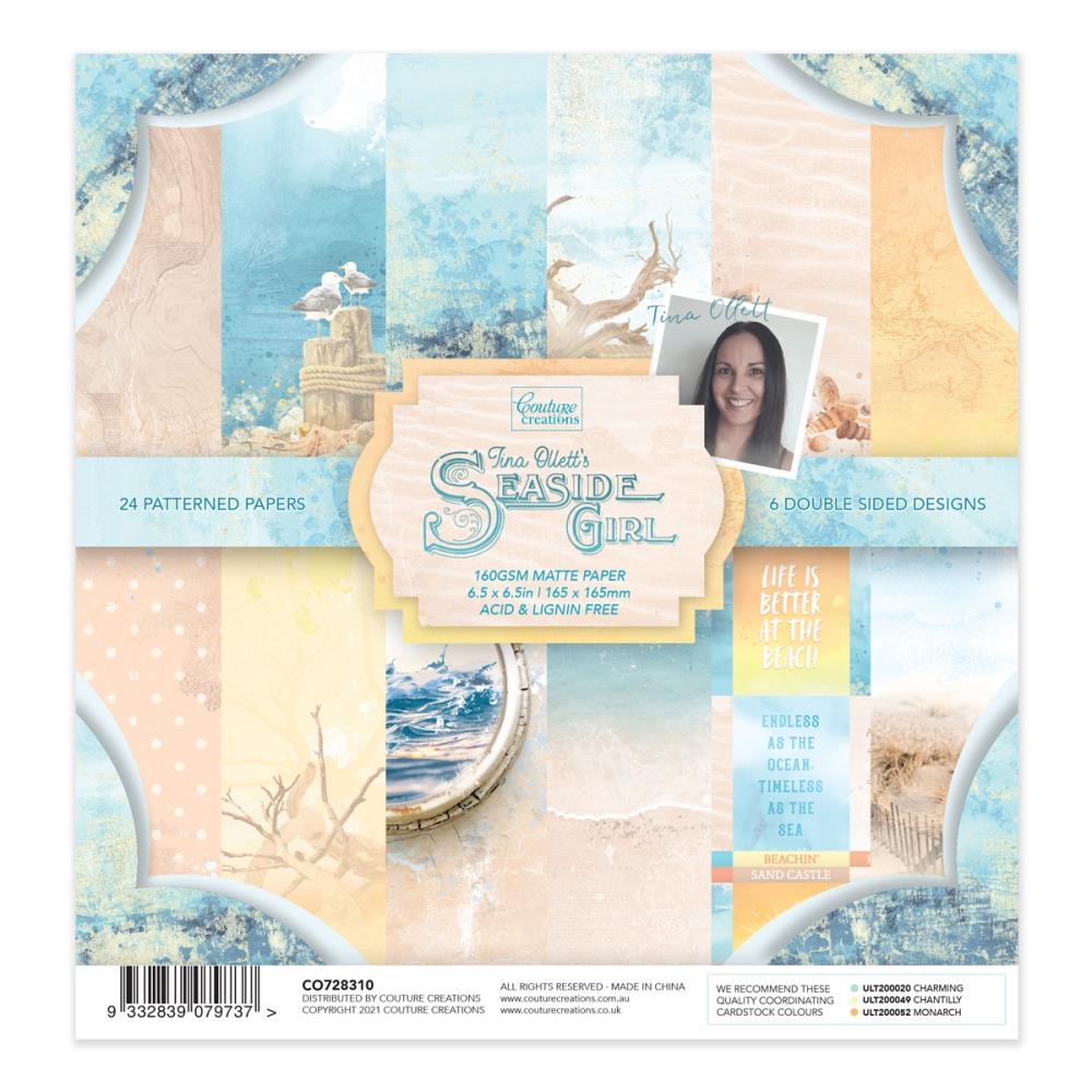 Couture Creations - Seaside Girl - Paper Pad  -    6,5 x 6,5"