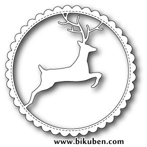 Memory Box - Reindeer Scalloped Circle Frame Die